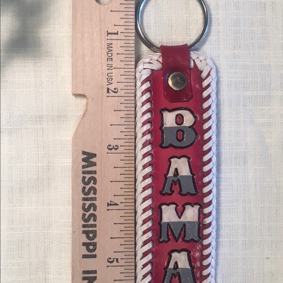 BAMA handmade leather keychain Alabama - Picture 4 of 4